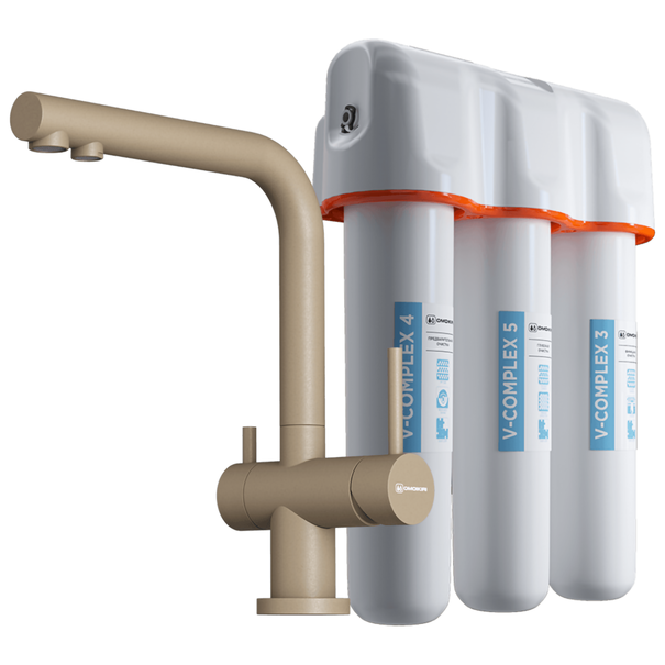 Смеситель для кухни OMOIKIRI Pure Drop Lite + Nagano-P (Карамель)