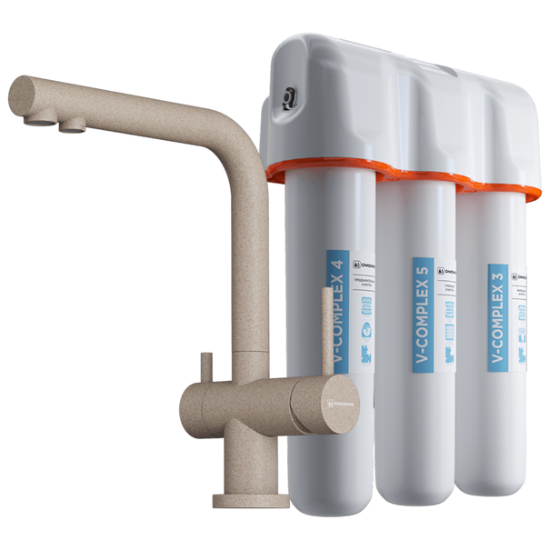 Смеситель для кухни OMOIKIRI Pure Drop Lite + Nagano-P (Бежевый)