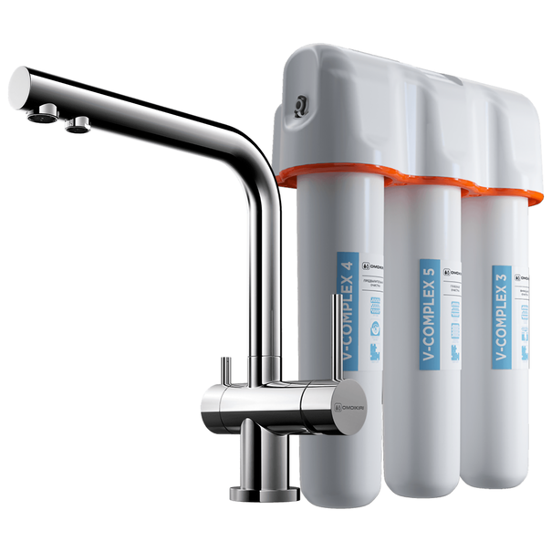 Смеситель для кухни OMOIKIRI Pure Drop Lite + Nagano (Хром)