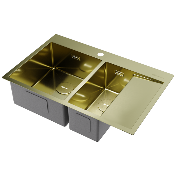 Кухонная мойка OMOIKIRI Akisame 78-2-L (Светлое золото)