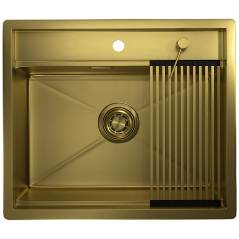 Кухонная мойка GRANULA KS-6051 (Золото сатин)