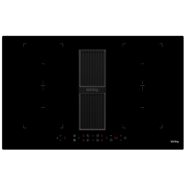 Индукционная варочная панель с вытяжкой Korting HIBH 84980 NB (Черный)