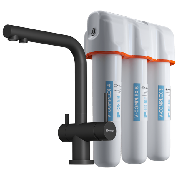 Смеситель для кухни OMOIKIRI Pure Drop Lite + Nagano-P (Черный)