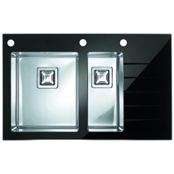 Кухонная мойка Alveus Crystalix 20 (Чаша слева) (Черный / Нержавеющая сталь)