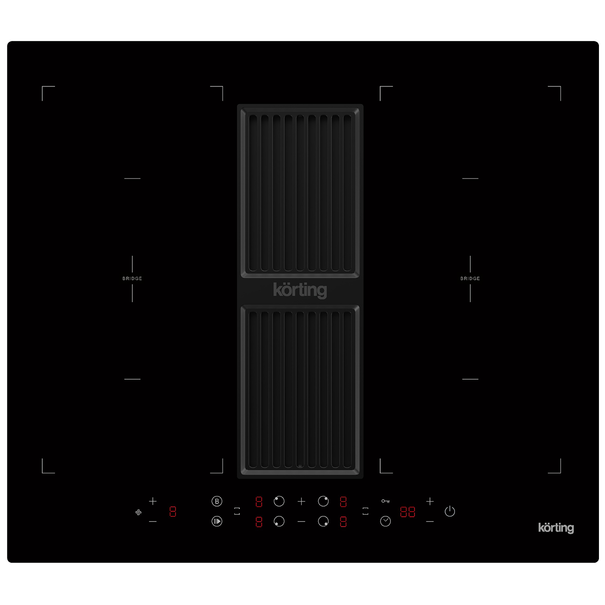 Индукционная варочная панель с вытяжкой Korting HIBH 68980 NB (Черный)