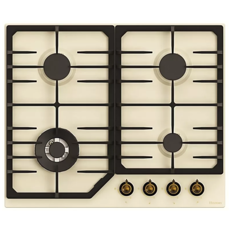 Газовая варочная панель HiSTORY HGE643C R (Бежевый)