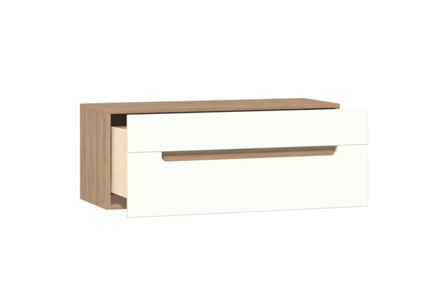 Тумба Анри навесная Швейцарский вяз, Белый