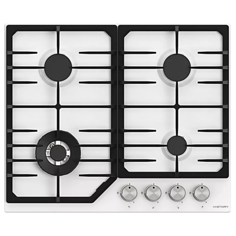 Газовая варочная панель HiSTORY HGE643C F (Белый)