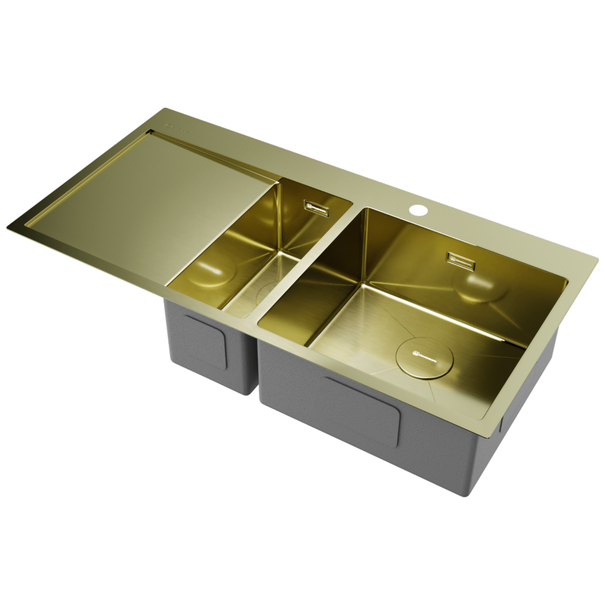 Кухонная мойка OMOIKIRI Akisame 100-2-R (Светлое золото)