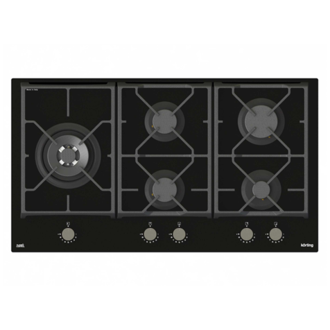 Газовая варочная панель Korting HGG 9987 CT FLC (Черный)