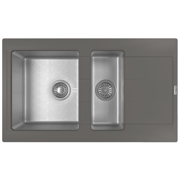 Кухонная мойка Florentina КОМБИ 860К (Серый шелк)