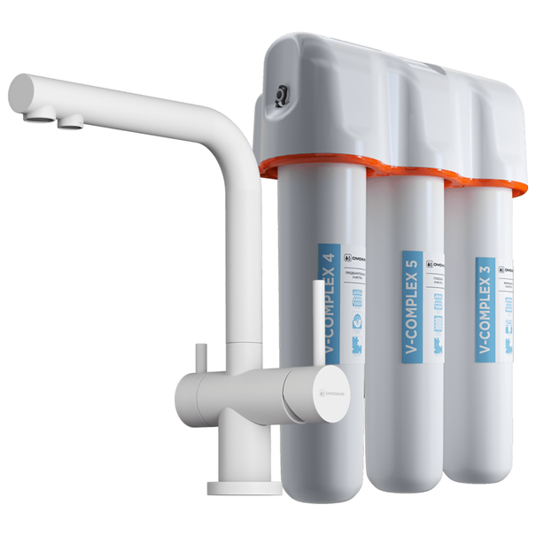 Смеситель для кухни OMOIKIRI Pure Drop Lite + Nagano-P (Белый)