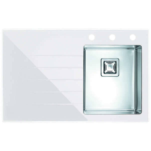 Кухонная мойка Alveus Crystalix 10 (Чаша справа) (Белый / Нержавеющая сталь)