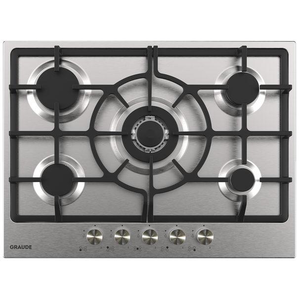 Газовая варочная панель GRAUDE GS 70.1 E (Нержавеющая сталь)