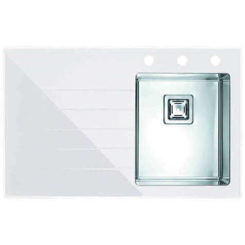 Кухонная мойка Alveus Crystalix 10 (Чаша справа) (Белый / Нержавеющая сталь)