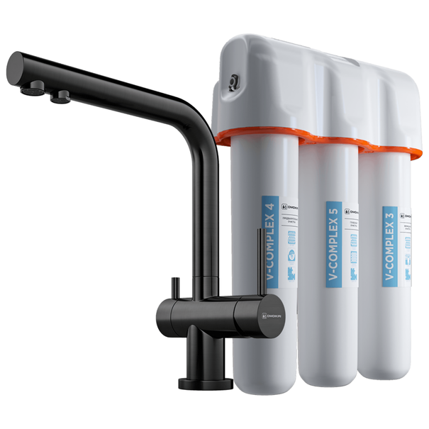 Смеситель для кухни OMOIKIRI Pure Drop Lite + Nagano (Вороненая сталь)