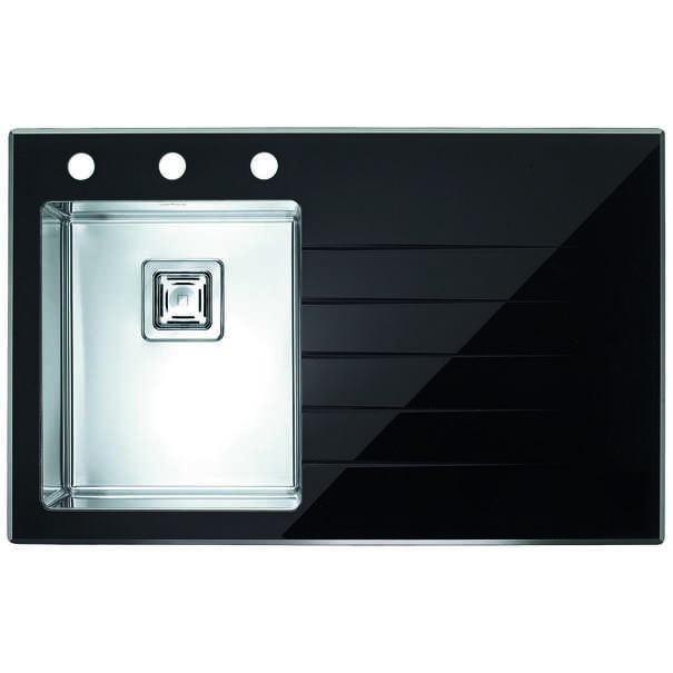 Кухонная мойка Alveus Crystalix 10 (Чаша слева) (Черный / Нержавеющая сталь)