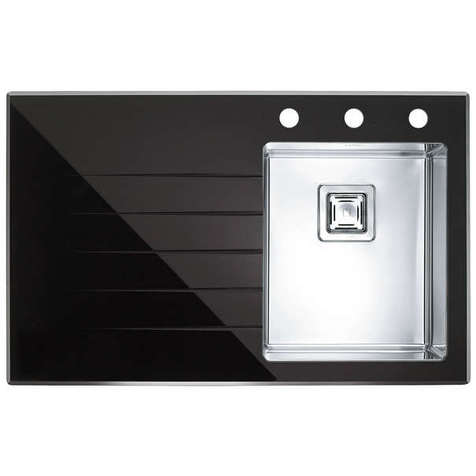 Кухонная мойка Alveus Crystalix 10 (Чаша справа) (Черный / Нержавеющая сталь)
