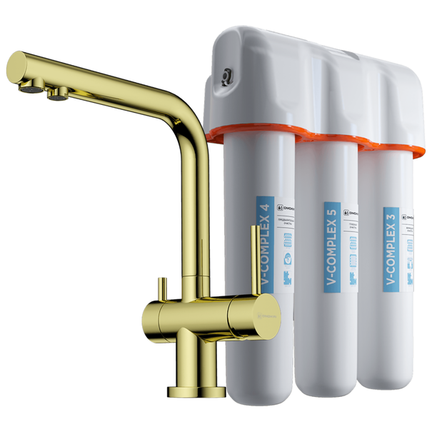 Смеситель для кухни OMOIKIRI Pure Drop Lite + Nagano (Светлое золото)