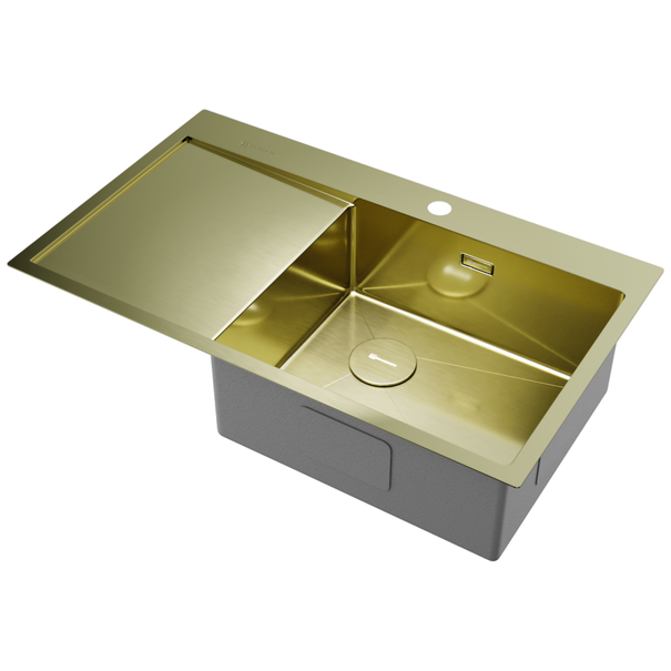 Кухонная мойка OMOIKIRI Akisame 86 Side-R (Светлое золото)