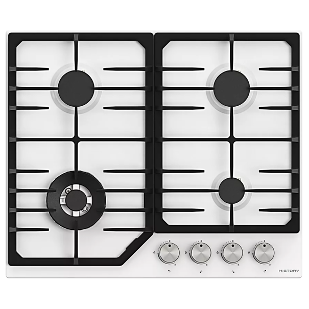Газовая варочная панель HiSTORY HGE643C F (Белый)