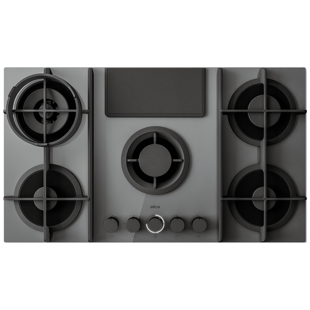 Газовая варочная панель с вытяжкой Elica NIKOLATESLA FLAME EVO /A/88 (Серый)