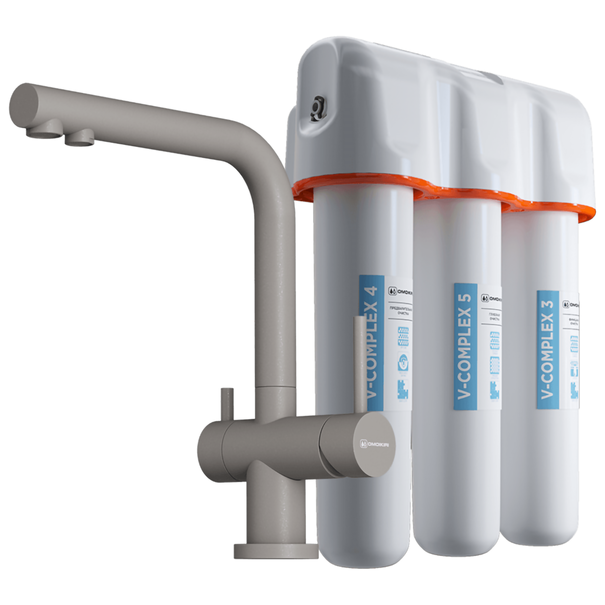 Смеситель для кухни OMOIKIRI Pure Drop Lite + Nagano-P (Leningrad Grey)