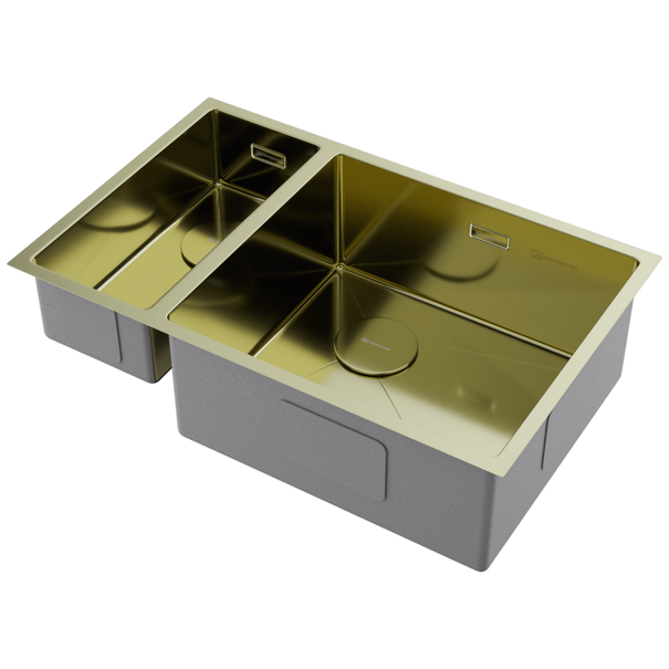 Кухонная мойка OMOIKIRI Taki 69-2-U/IF Side-R (Светлое золото)