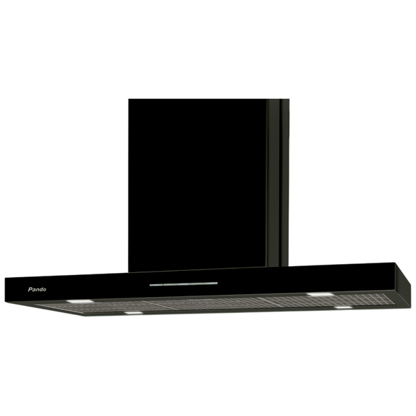 Островная Т-образная вытяжка Pando I-825/90 V.1250 ECO SEC (Черный)
