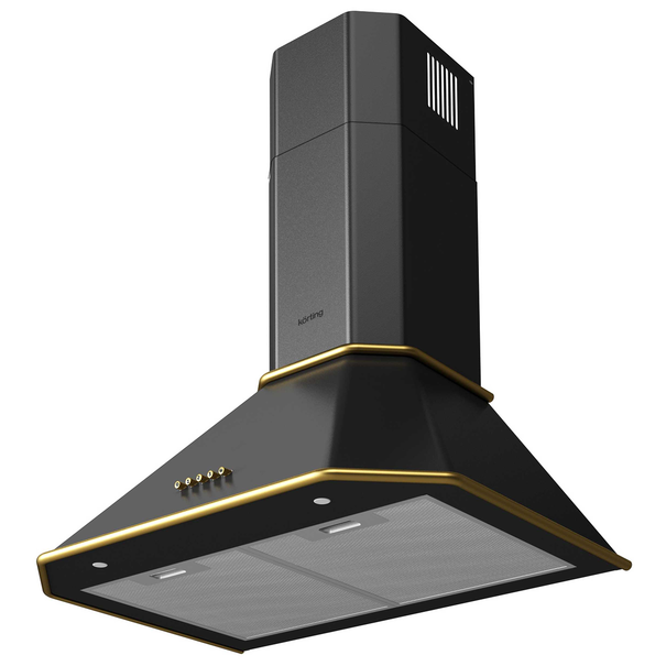 Купольная вытяжка Korting KHC 6839 R (Черный матовый / Золото)