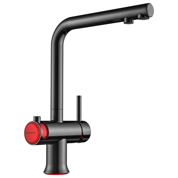 Смеситель для кухни OMOIKIRI Hotaru (Вороненая сталь / Красный)