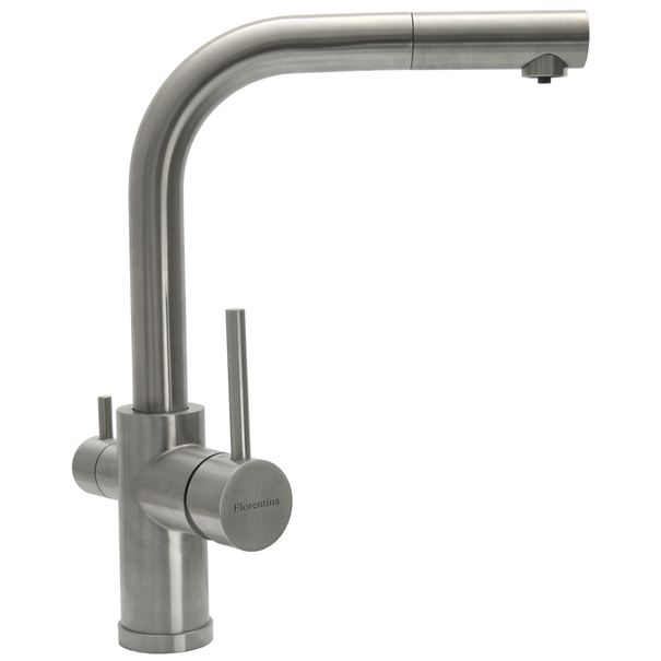 Смеситель для кухни Florentina КРИСТАЛЛ SS (Нержавеющая сталь)