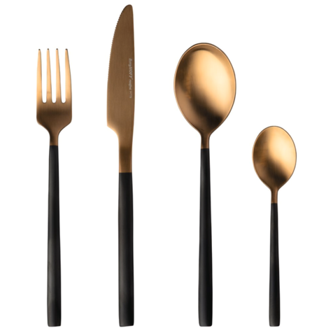 Набор столовых приборов (4 прибора) BergHOFF Gem 1204051 (Черный / Медь)