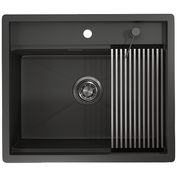 Кухонная мойка GRANULA KS-6051 (Черный матовый)