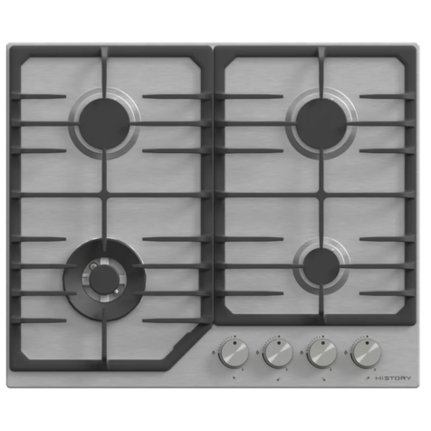 Газовая варочная панель HiSTORY HGE643C FIX (Нержавеющая сталь)