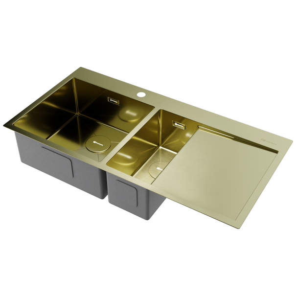 Кухонная мойка OMOIKIRI Akisame 100-2-L (Светлое золото)