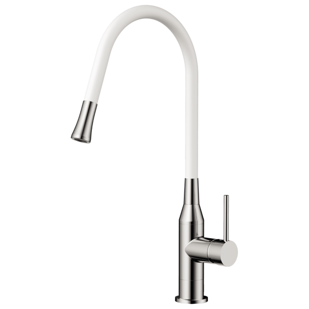 Смеситель для кухни OMOIKIRI Yatomi (Белый / Нержавеющая сталь)