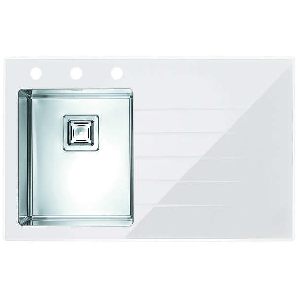 Кухонная мойка Alveus Crystalix 10 (Чаша слева) (Белый / Нержавеющая сталь)