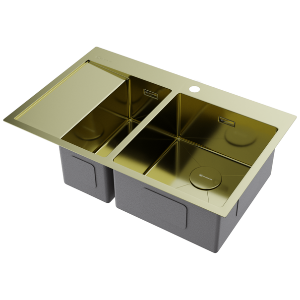 Кухонная мойка OMOIKIRI Akisame 78-2-R (Светлое золото)